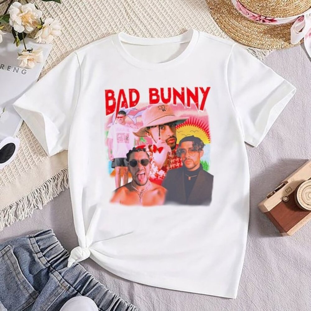 Bad Bunny 90s Retro Graphic Tee 2024 Most Wanted Tour Concert Fan Gift Shirt 103